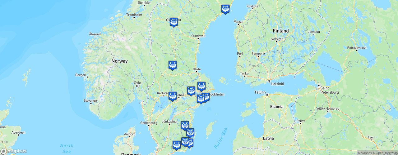 Static Map of HockeyAllsvenskan - Saison 2024-2025