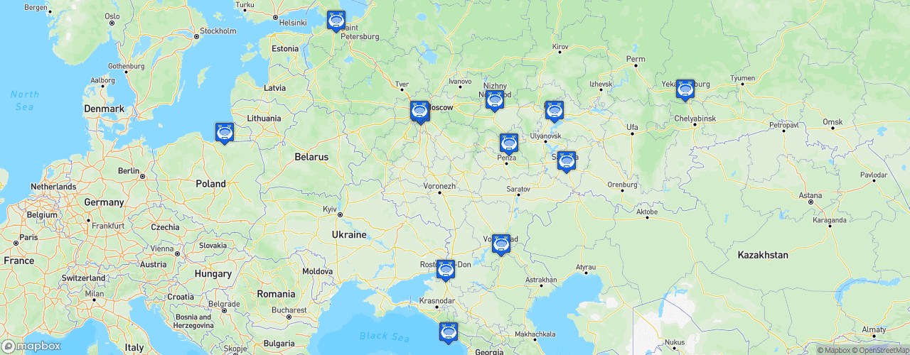 Static Map of Coupe du Monde de Football FIFA - FIFA World Cup Russia 2018