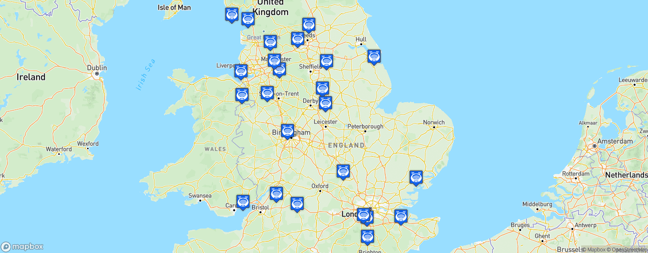 Static Map of EFL League Two - Saison 2024-2025 - Sky Bet
