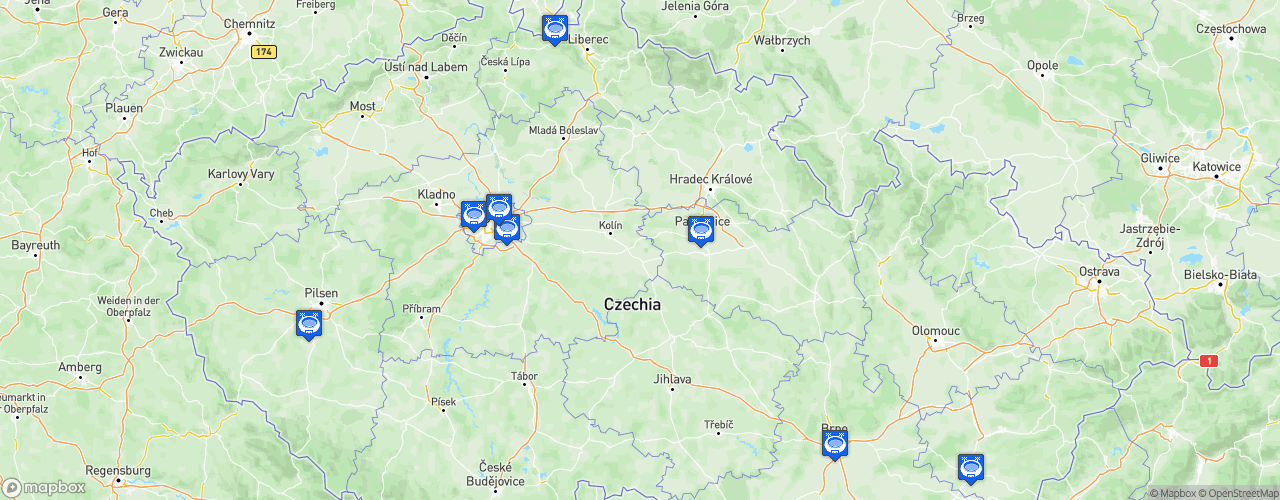 Static Map of I. liga žen - Saison 2024-2025