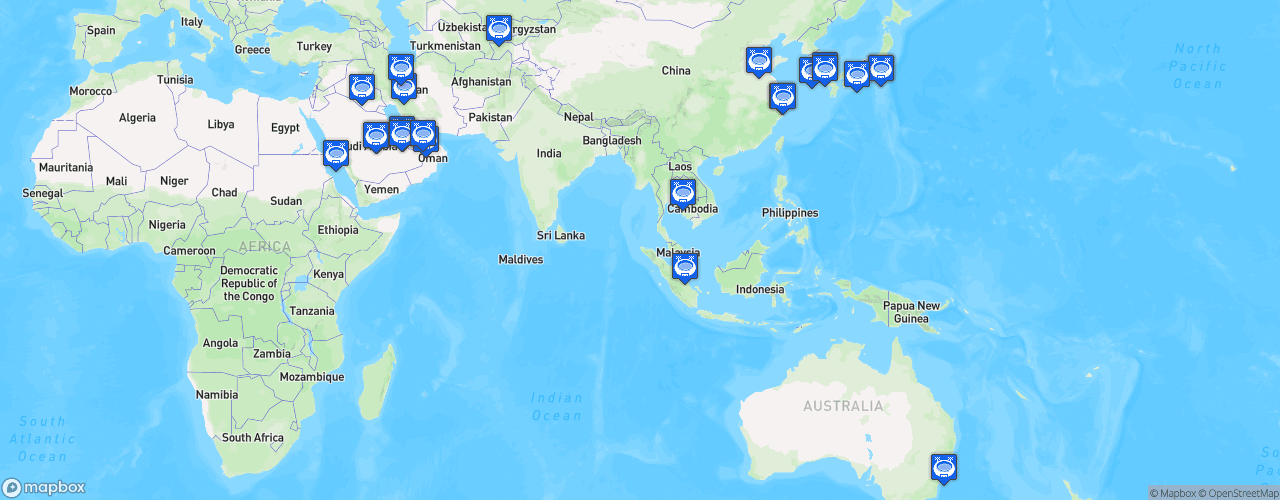 Static Map of AFC Champions League Elite - Saison 2024-2025