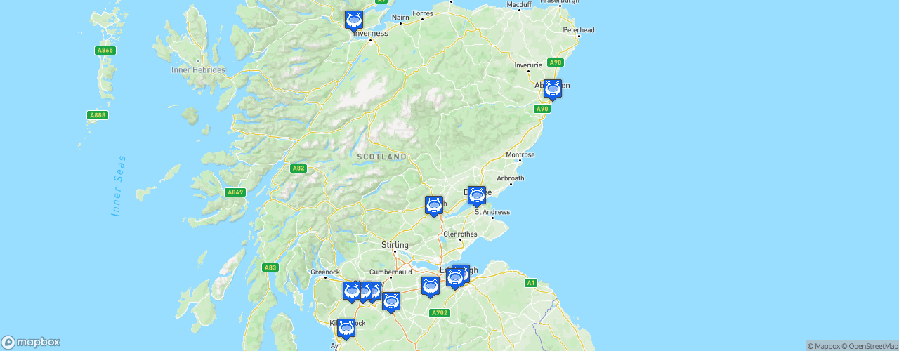 Static Map of Scottish Premiership - Saison 2024-2025