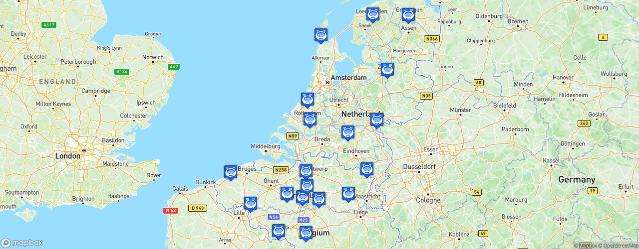 Static Map of BNXT League - Saison 2024-2025