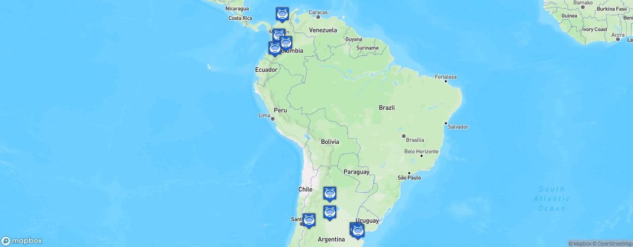 Static Map of CONMEBOL Copa América - CONMEBOL Copa América Argentina-Colombia 2020