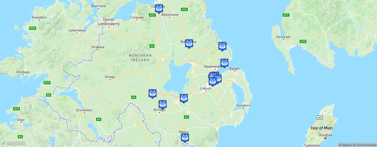 Static Map of NIFL Premiership - Saison 2024-2025