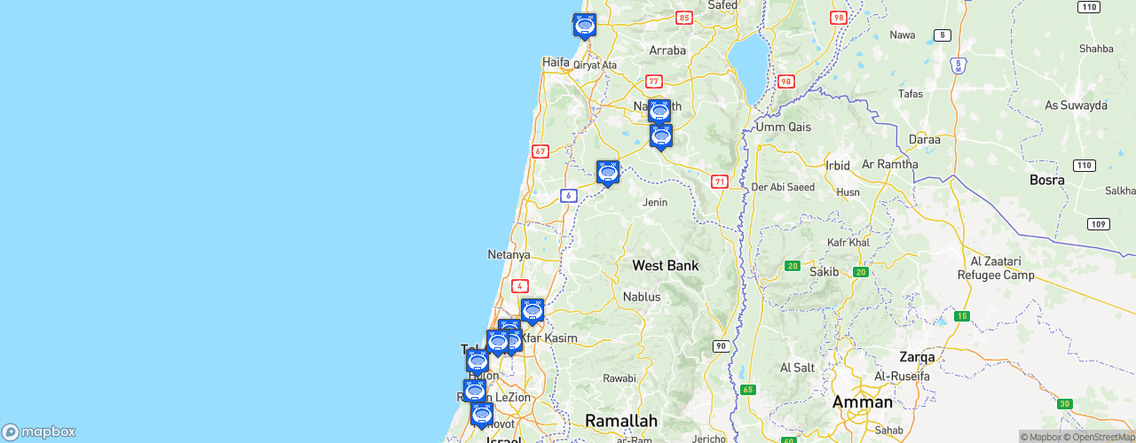 Static Map of Liga Leumit - Saison 2024-2025