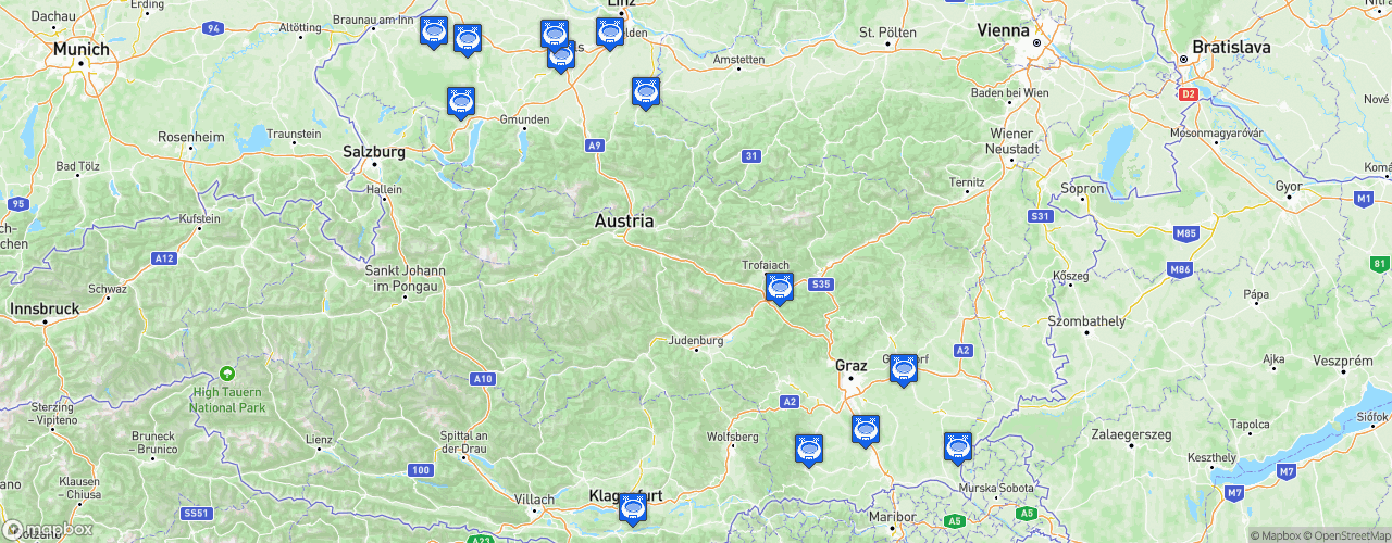 Static Map of Austrian Regionalliga Central - Saison 2024-2025