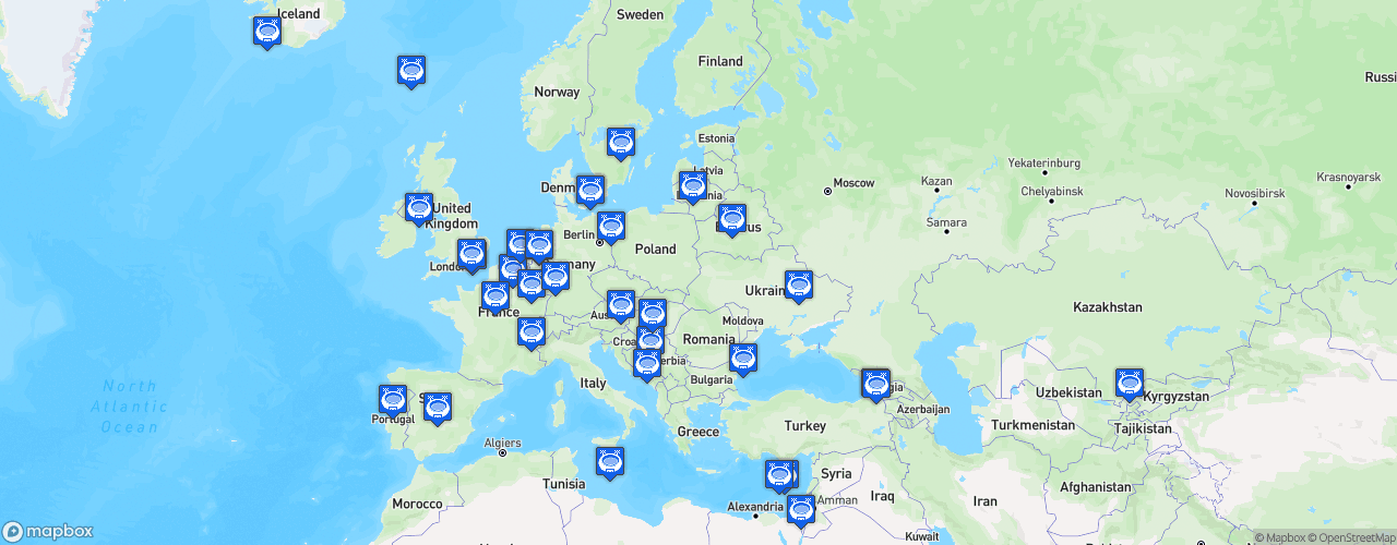 Static Map of UEFA Women's Champions League - Saison 2024-2025