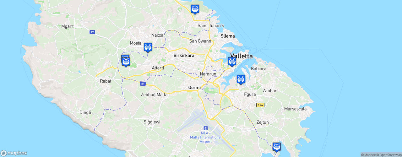 Static Map of Maltese Premier League - Saison 2024-2025