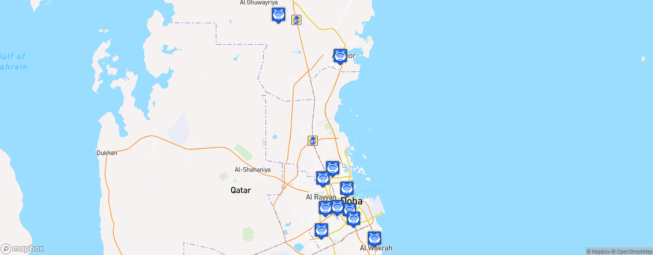 Static Map of Qatar Stars League - Saison 2024-2025
