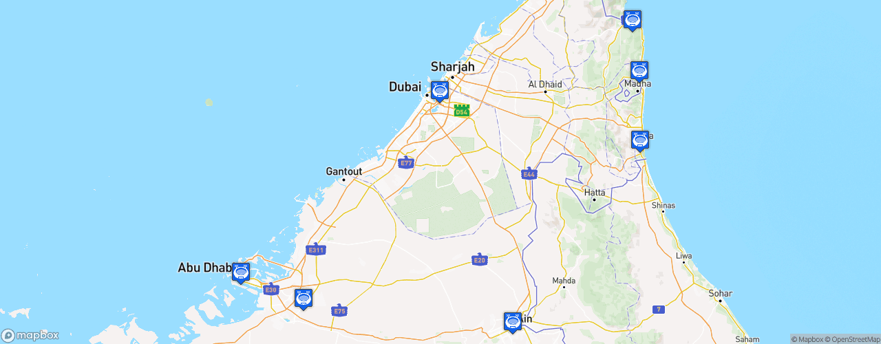 Static Map of UAE Pro League - Saison 2024-2025