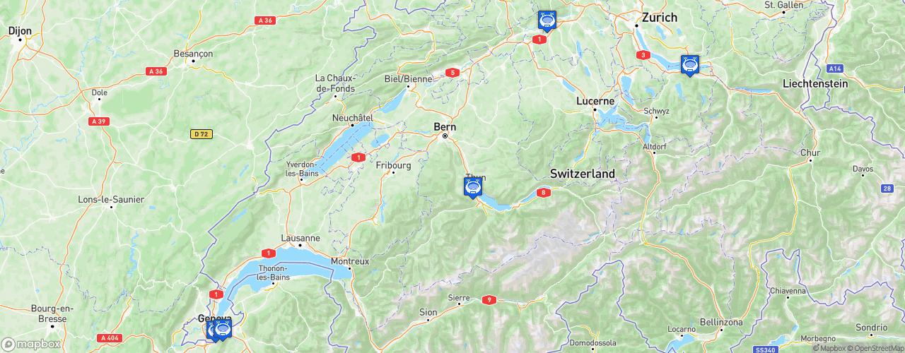 Static Map of Swiss Women's Super League - Saison 2024-2025