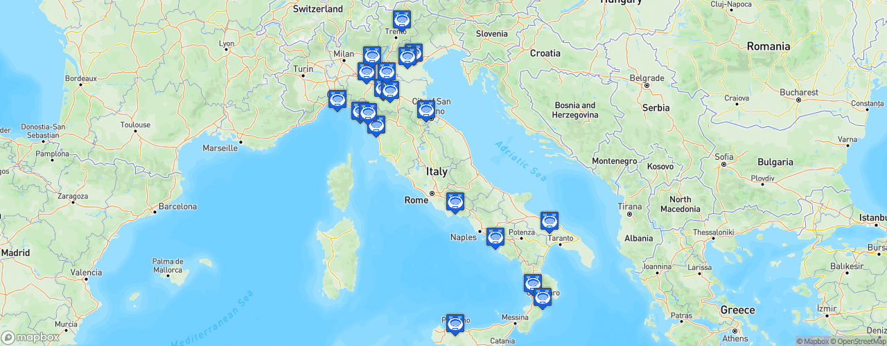 Static Map of Lega Serie B - Saison 2024-2025 - Serie BKT