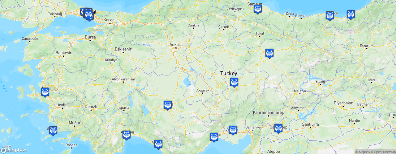 Static Map of Süper Lig - Saison 2024-2025