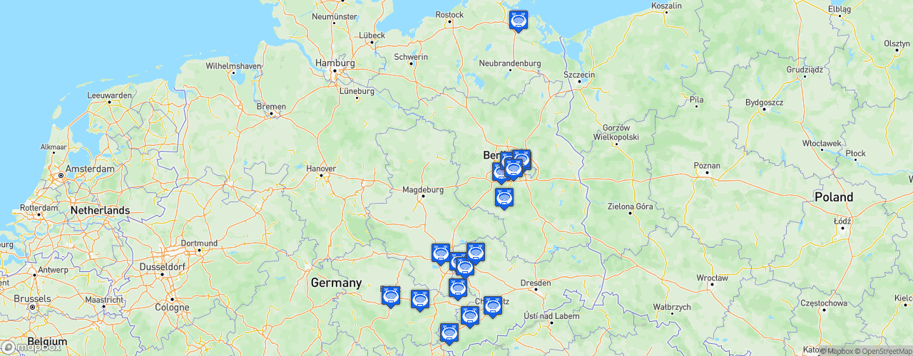 Static Map of Regionalliga Nordost - Saison 2024-2025