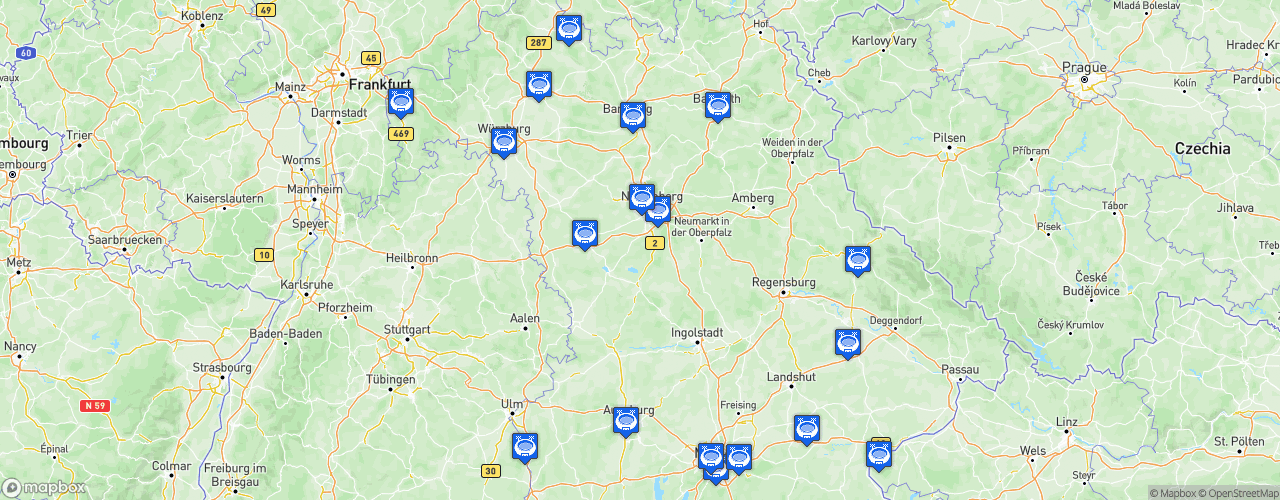 Static Map of Regionalliga Bayern - Saison 2024-2025