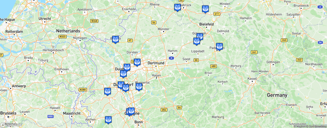 Static Map of Regionalliga West - Saison 2024-2025