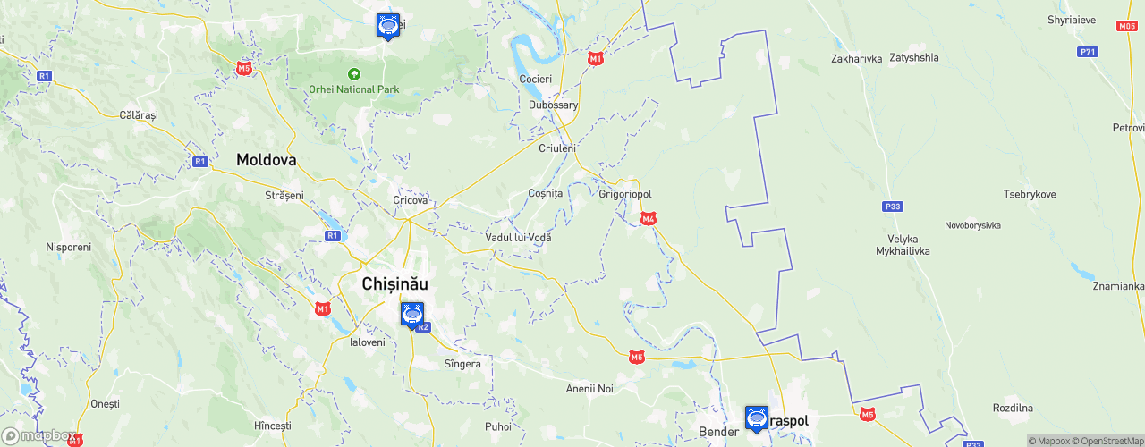 Static Map of Moldovan Super Liga - Saison 2024-2025