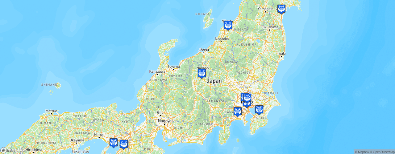 Static Map of WE League - Saison 2024-2025