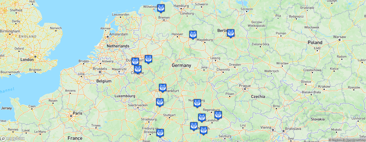 Static Map of Deutsche Eishockey Liga - Saison 2024-2025
