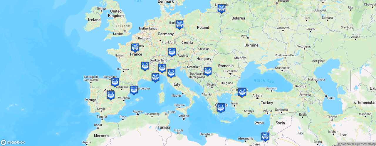 Static Map of EuroLeague - Saison 2024-2025