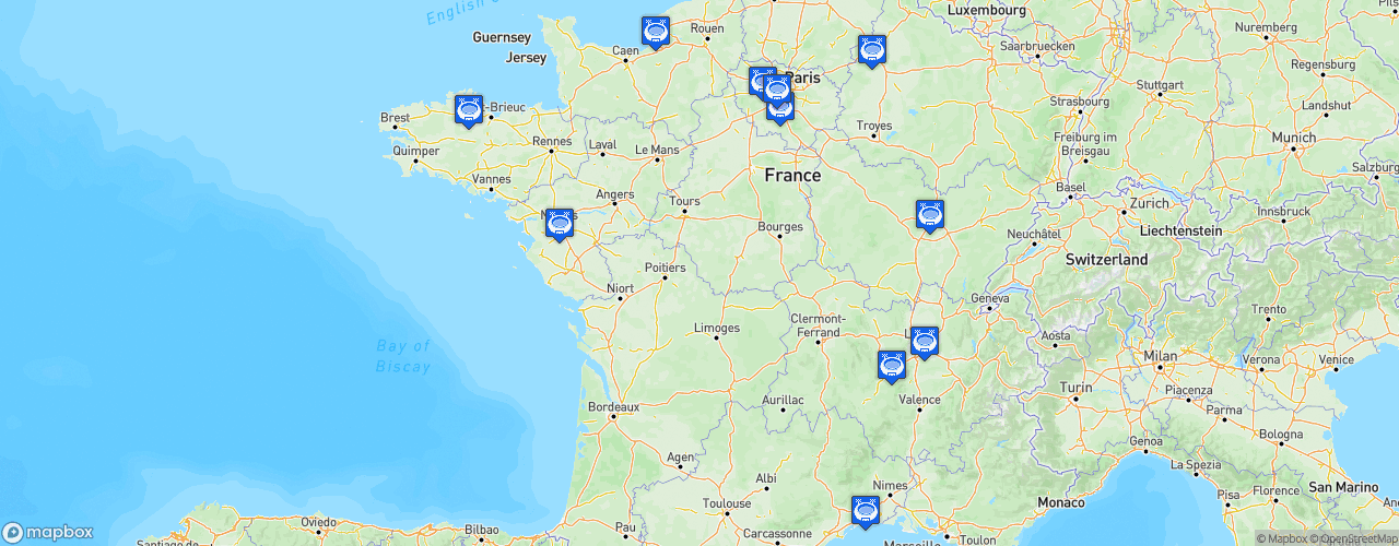 Static Map of FFF D1 Arkema - Saison 2024-2025
