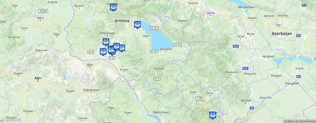 Static Map of Armenian First League - Saison 2024-2025