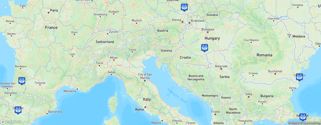 Static Map of FIBA EuroLeague Women - Saison 2024-2025