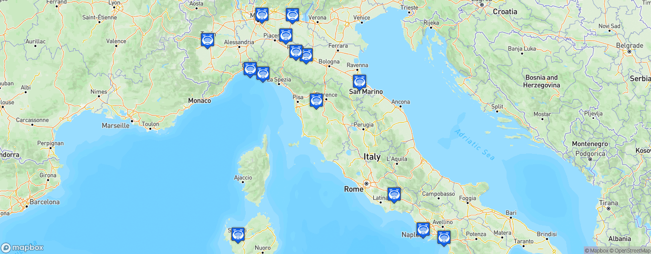 Static Map of Coppa Italia - Saison 2024-2025