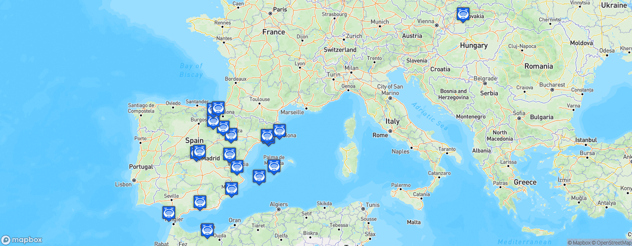 Static Map of Segunda Federación RFEF - Saison 2024-2025