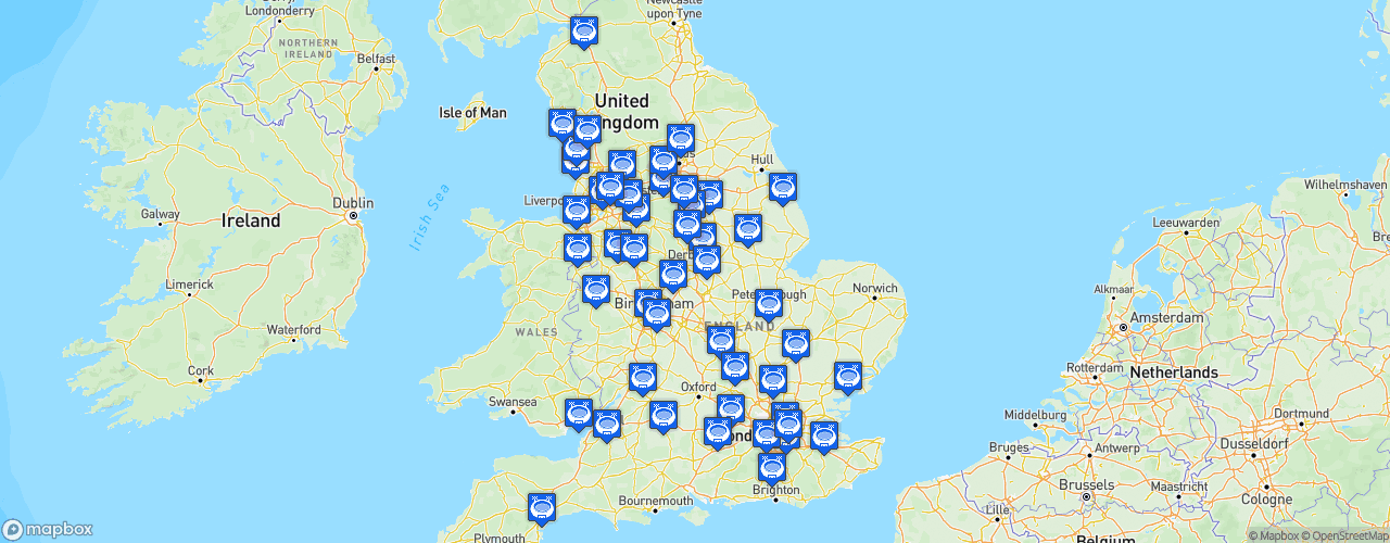 Static Map of EFL Trophy - Saison 2024-2025