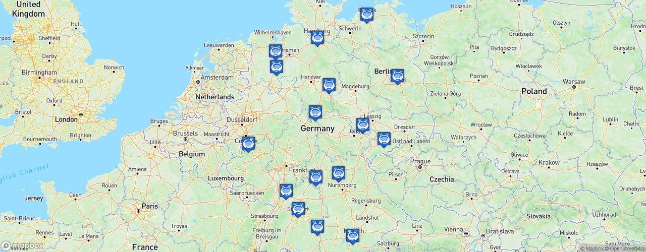 Static Map of Basketball-Bundesliga - Saison 2024-2025
