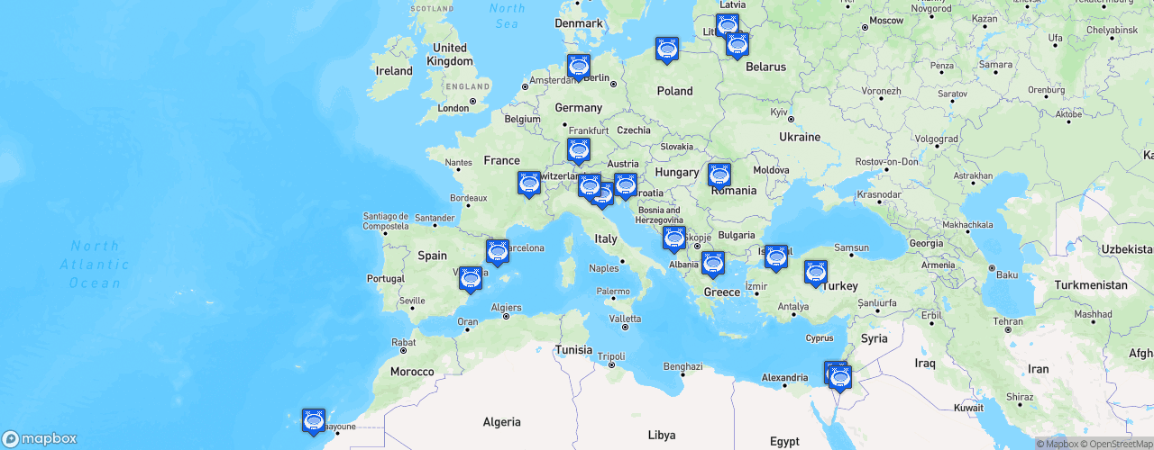 Static Map of EuroCup Basketball - Saison 2024-2025