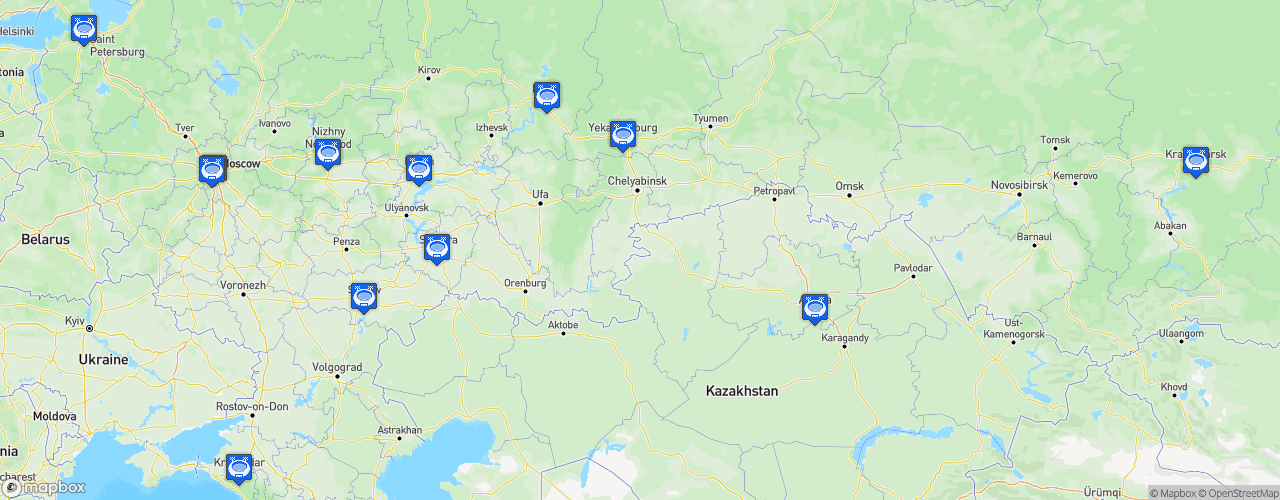 Static Map of VTB United League - Saison 2024-2025