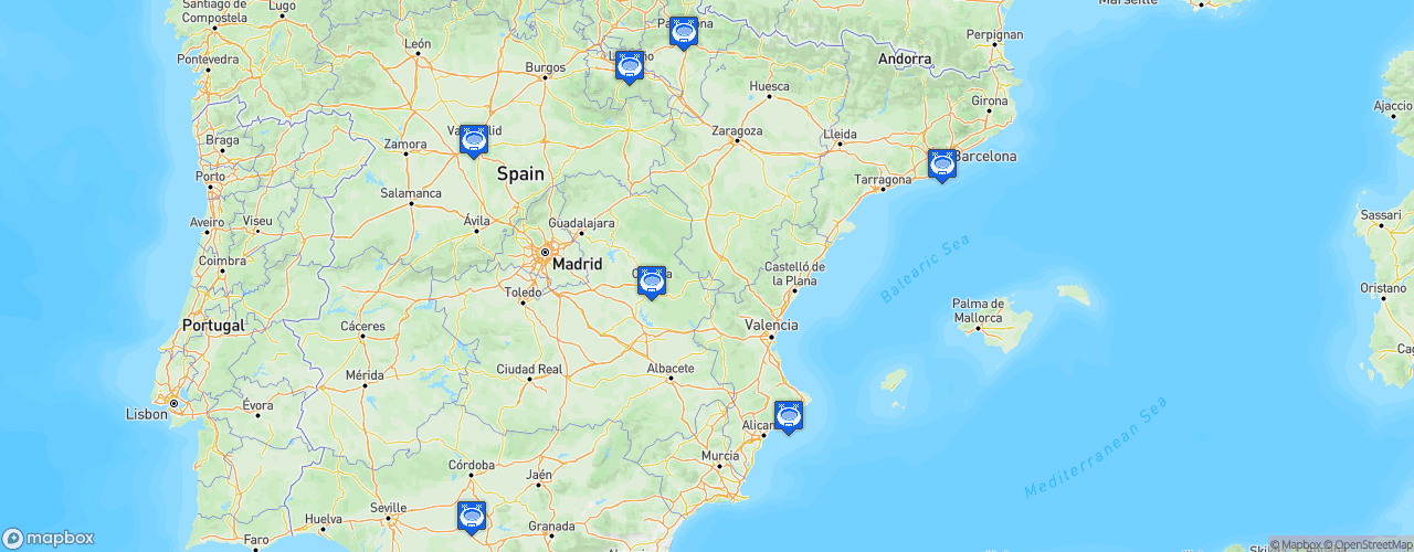 Static Map of Liga Asobal - Saison 2024-2025