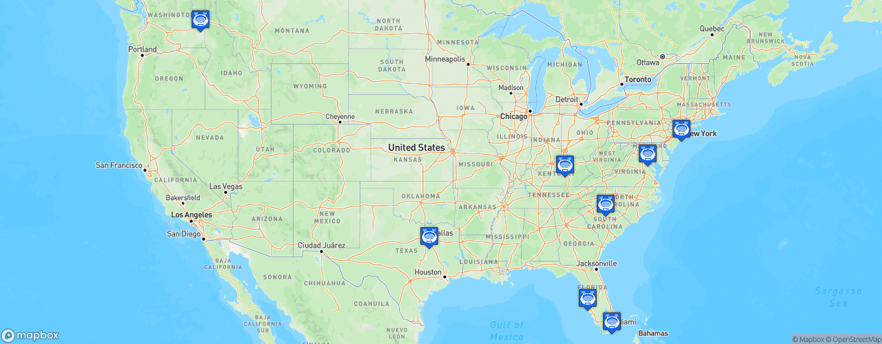 Static Map of USL SuperLeague - Saison 2024-2025