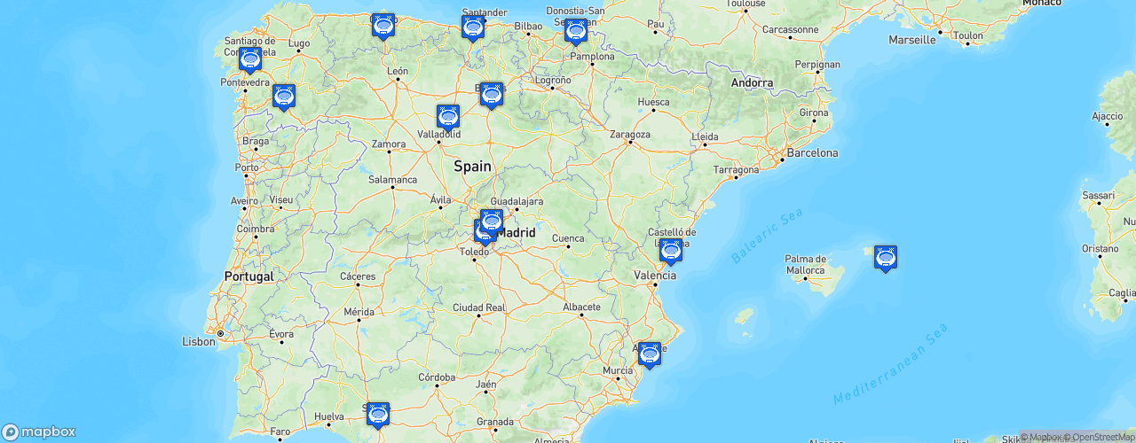 Static Map of Primera FEB - Saison 2024-2025