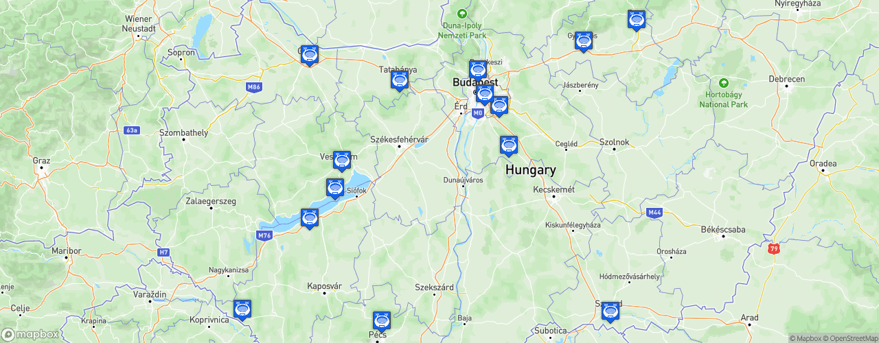 Static Map of K&H férfi kézilabda liga - Saison 2024-2025