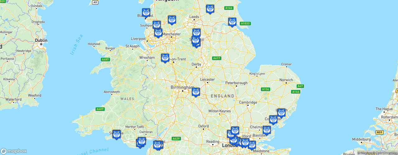Static Map of Professional Development League - Saison 2024-2025