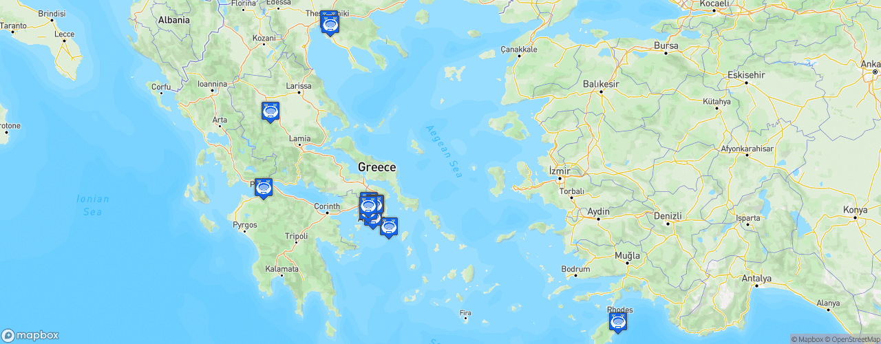 Static Map of Greek Basket League - Saison 2024-2025