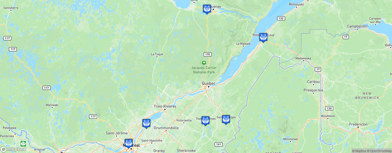 Static Map of Ligue Nord-Américaine de Hockey - Saison 2024-2025