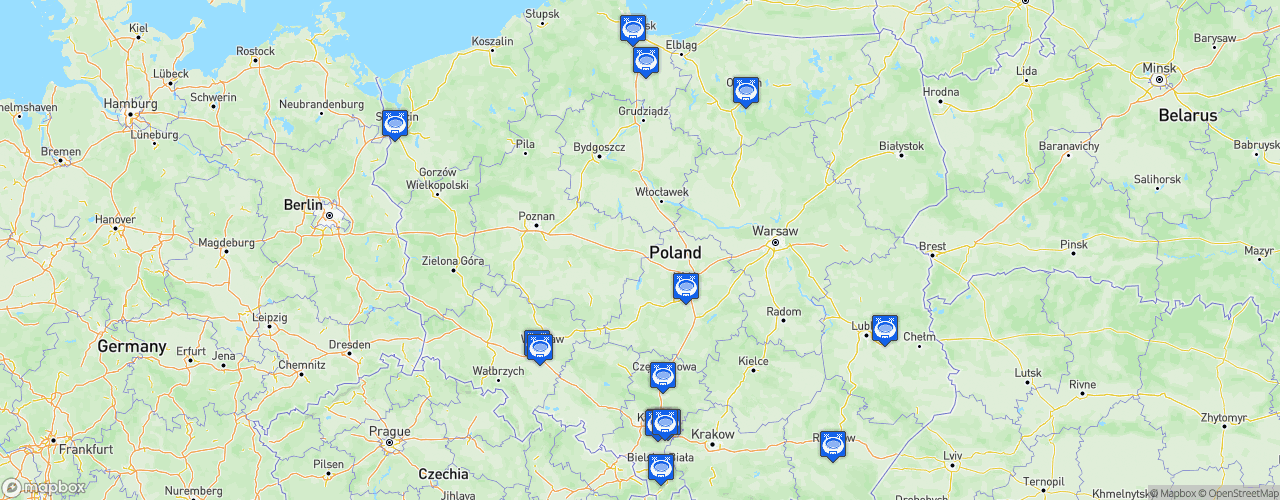 Static Map of Ekstraliga - Saison 2024-2025