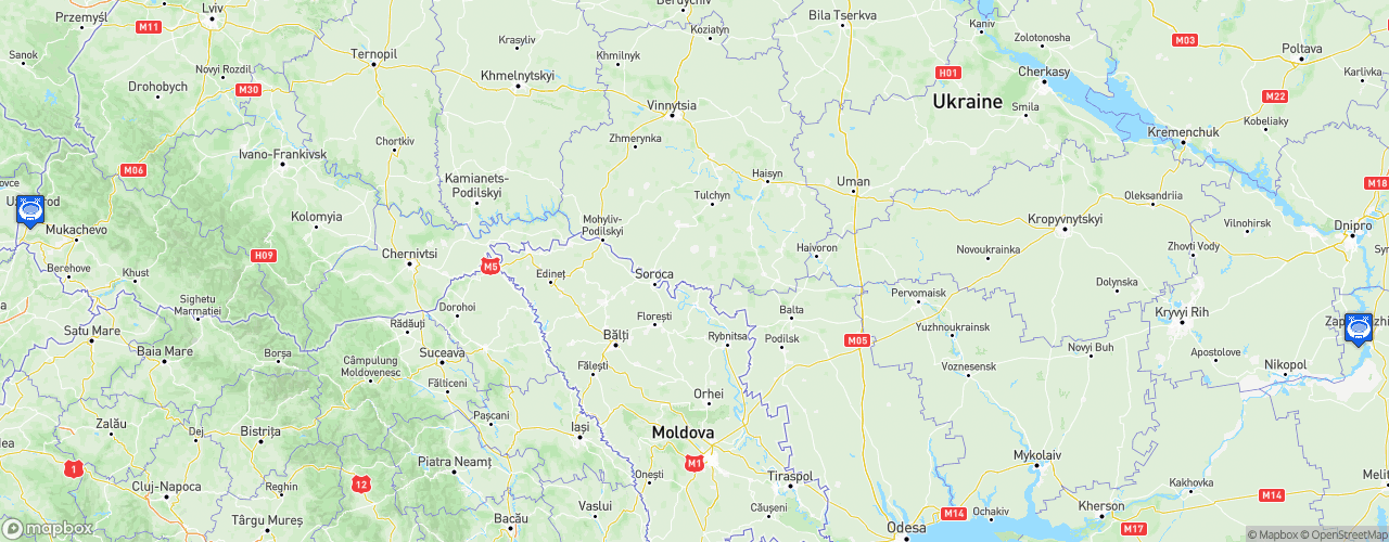 Static Map of Persha Liga - Saison 2024-2025