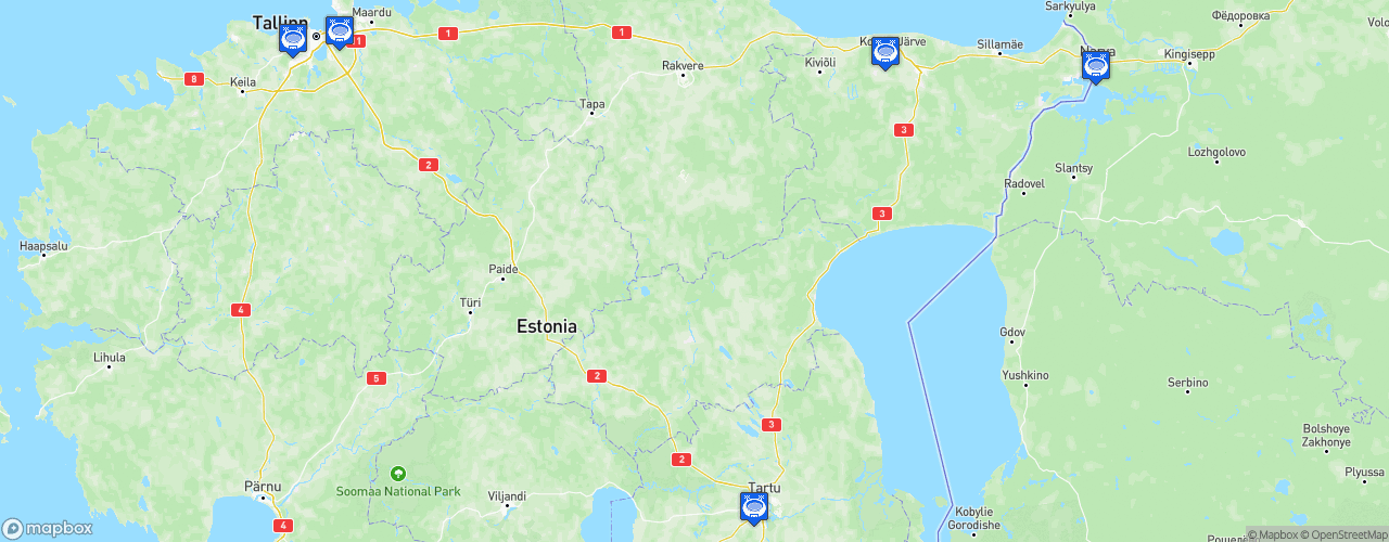 Static Map of Coolbet Hokiliiga - Saison 2024-2025