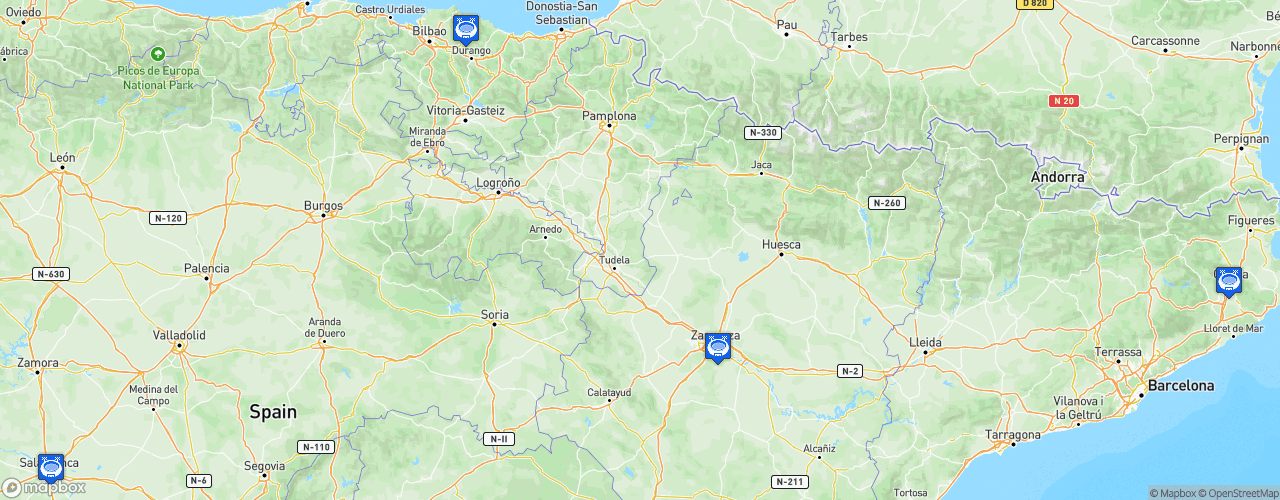 Static Map of Liga Femenina de Baloncesto - Saison 2024-2025