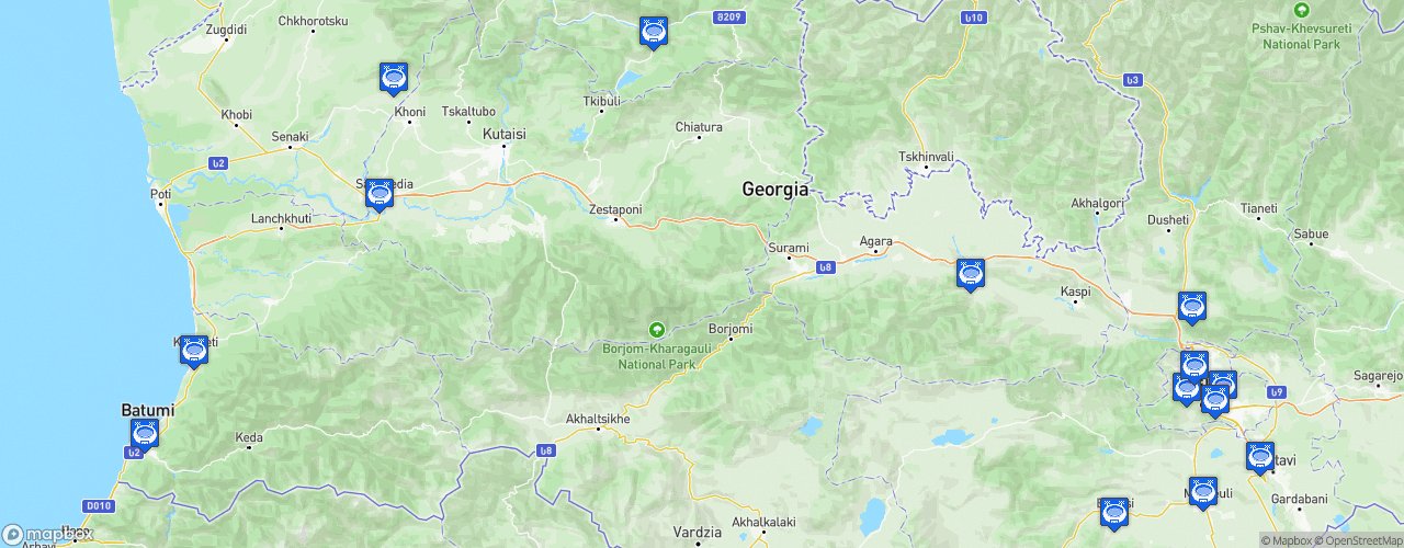 Static Map of Erovnuli Liga 2 - Saison 2025
