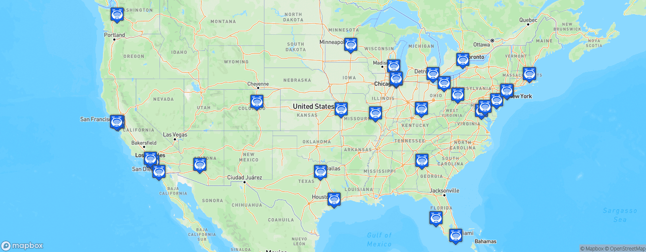Static Map of Major League Baseball - Saison 2025