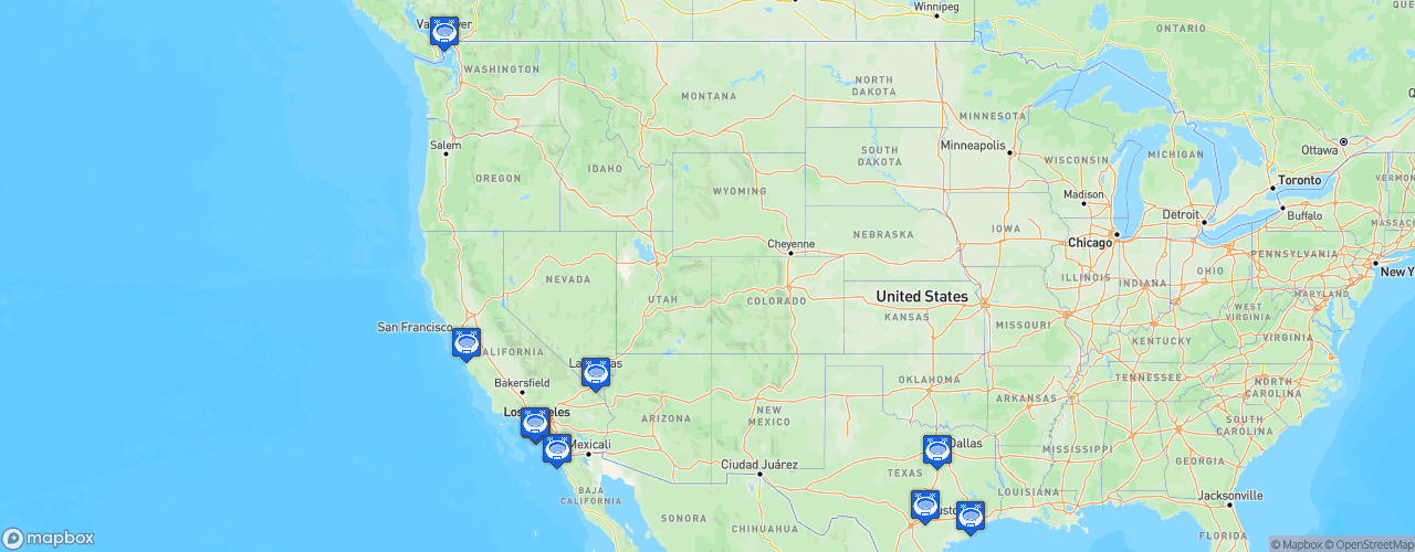 Static Map of CONCACAF Gold Cup - CONCACAF Gold Cup 2025