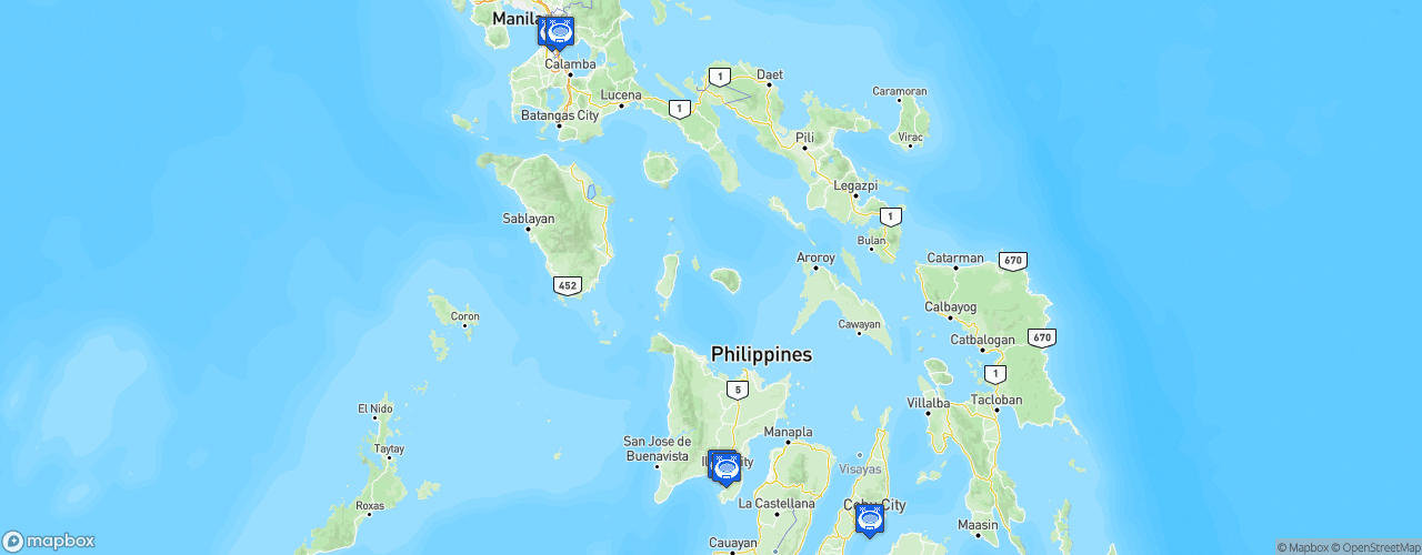 Static Map of Philippines Football League - Saison 2025