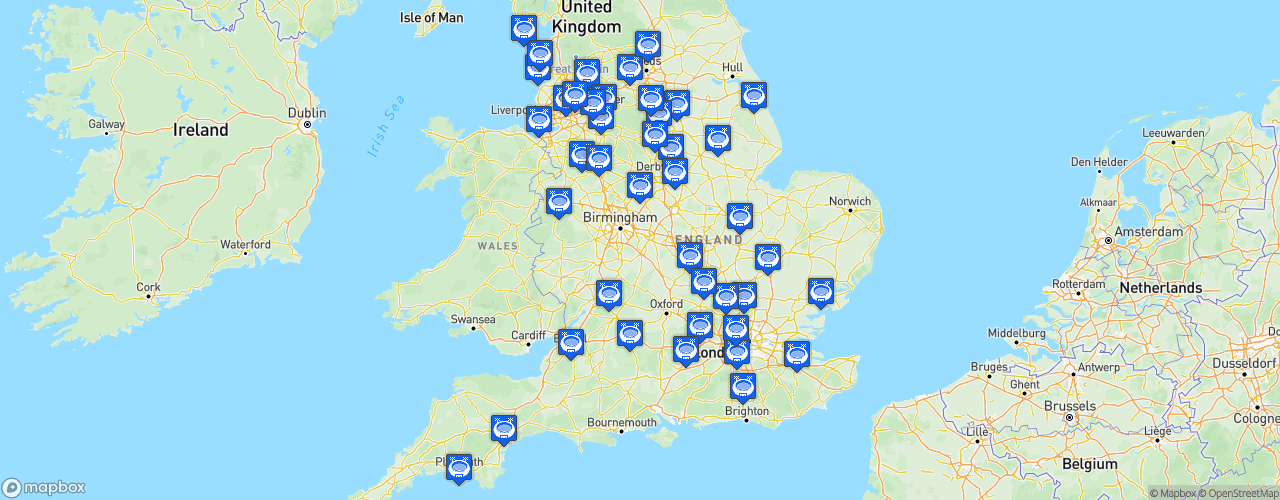 Static Map of EFL Trophy - Saison 2025-2026